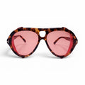 TOM FORD TORTOISE AVIATOR SUNGLASSES WITH PINK LENSES