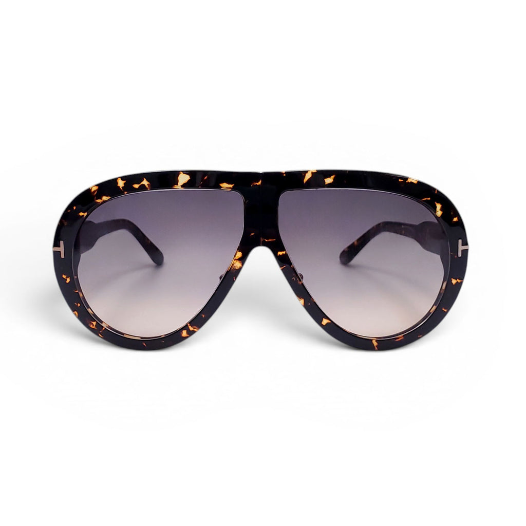 TOM FORD LARGE TORTOISE SHELL AVIATOR SUNGLASSES