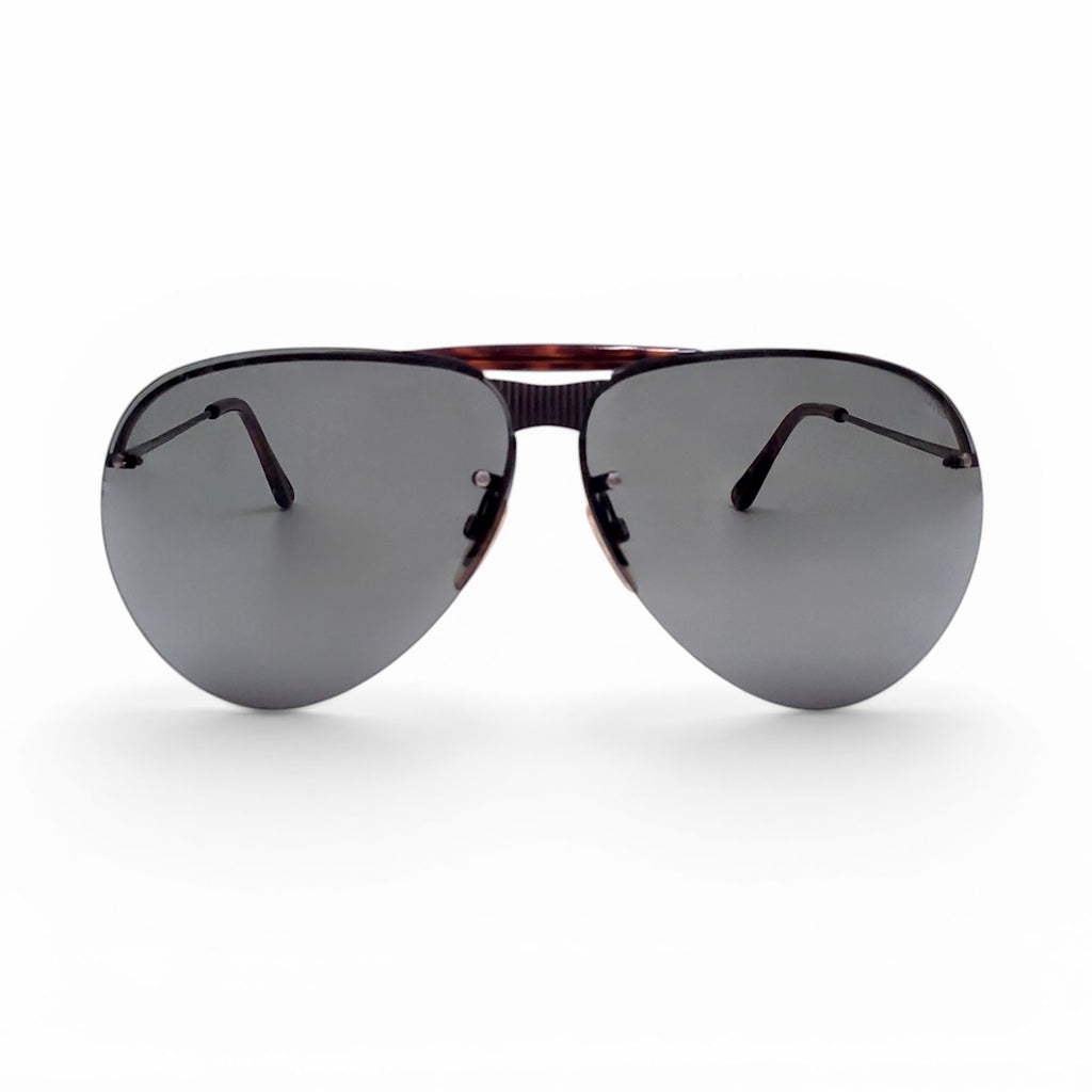 TOM FORD BLACK AVIATOR SUNGLASSES WITH TORTOISE SHELL DETAIL