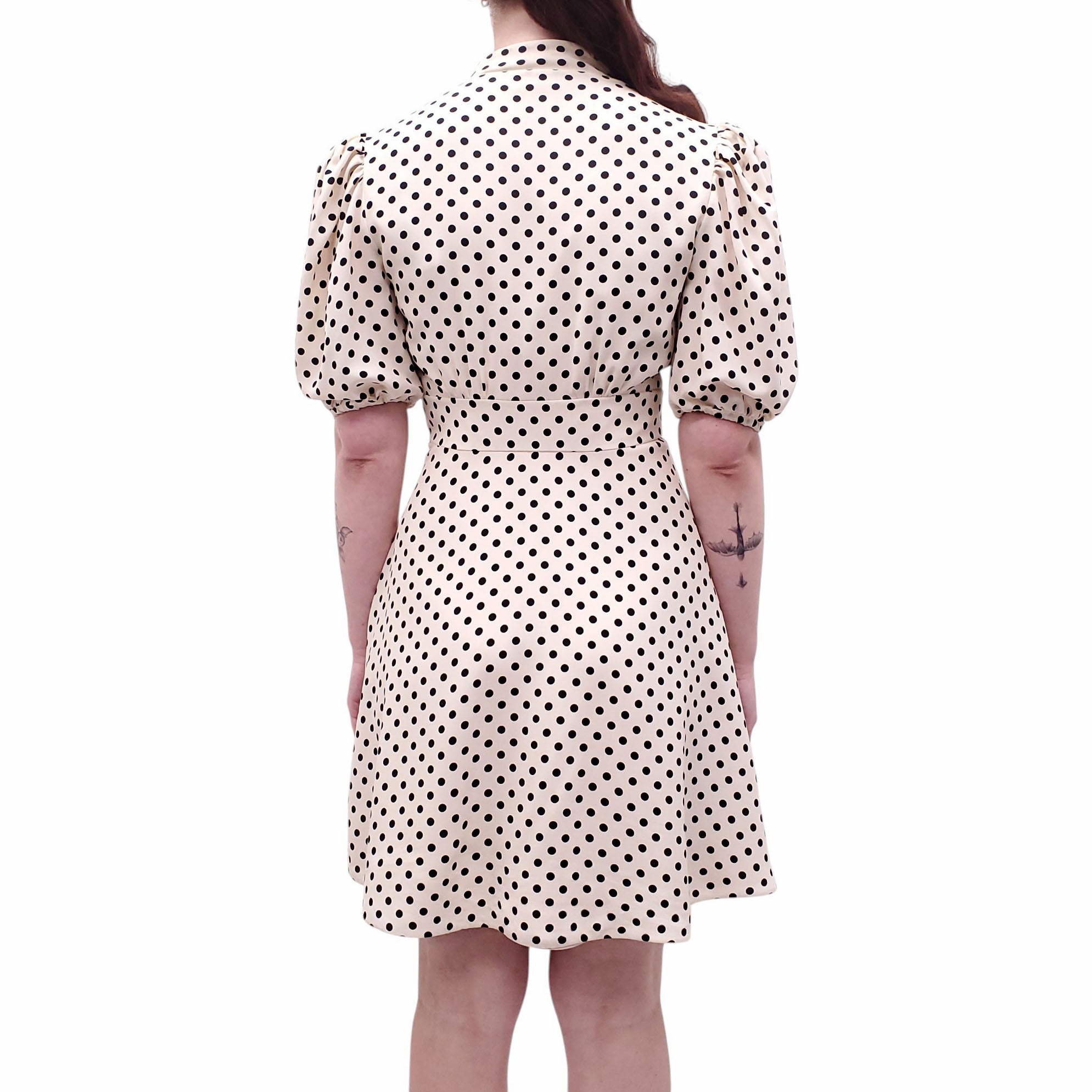 MIU MIU POLKA DOT DRESS WITH TIE DETAIL - SIZE 40