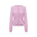 MIU MIU PINK DOTTED KNIT LOGO CARDIGAN - SIZE 38