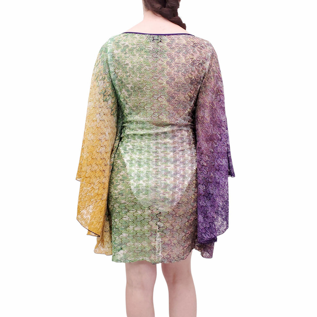 MISSONI OMBRE METALLIC LUREZ COVER-UP MINI DRESS - SIZE M