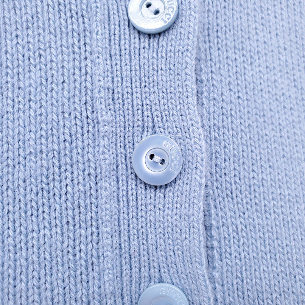 GUCCI BABY BLUE POLO SWEATER - SIZE XS