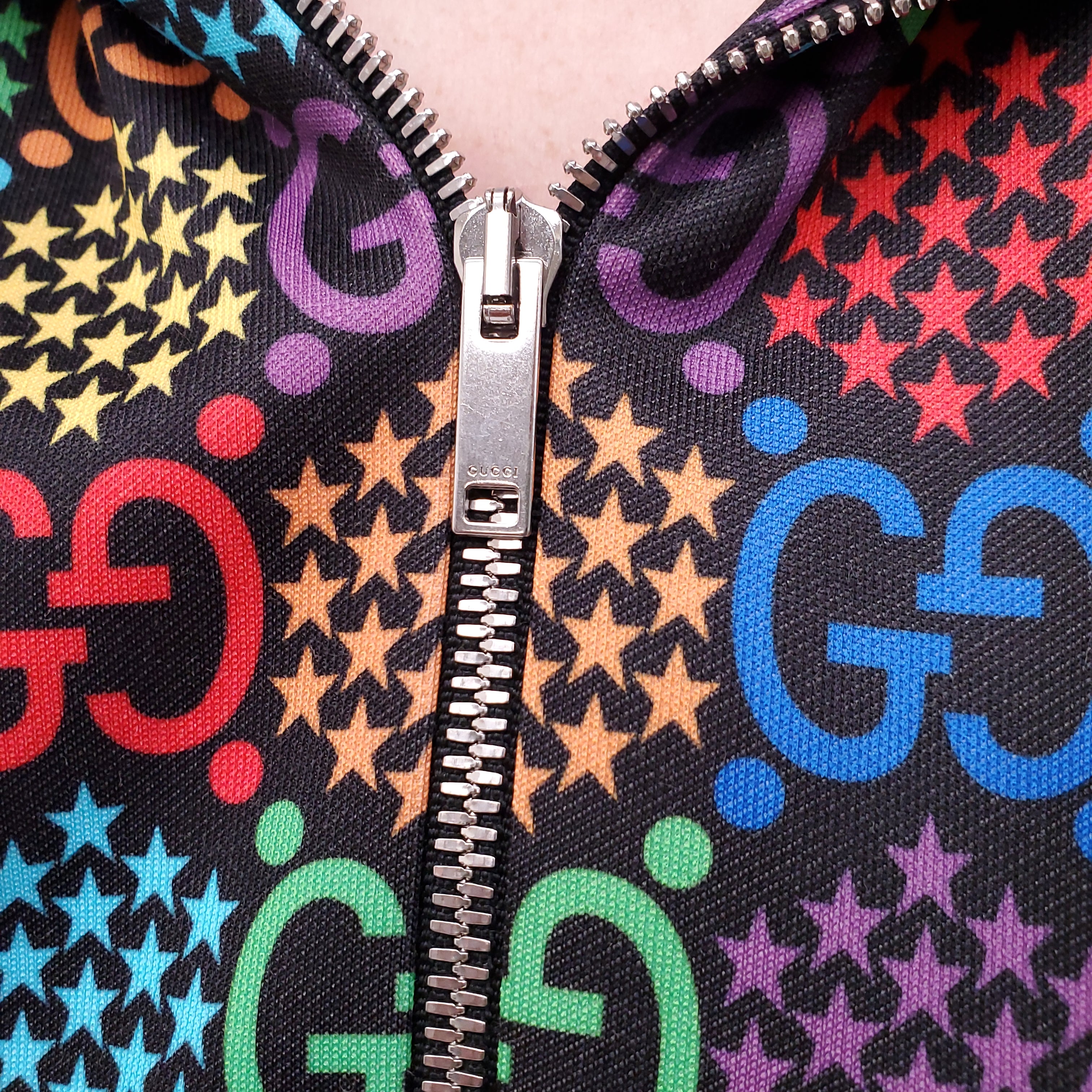 GUCCI RAINBOW STAR LOGO PRINT HOODIE - SIZE S