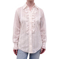 GUCCI CREAM EYELET RUFFLE BLOUSE - SIZE 38