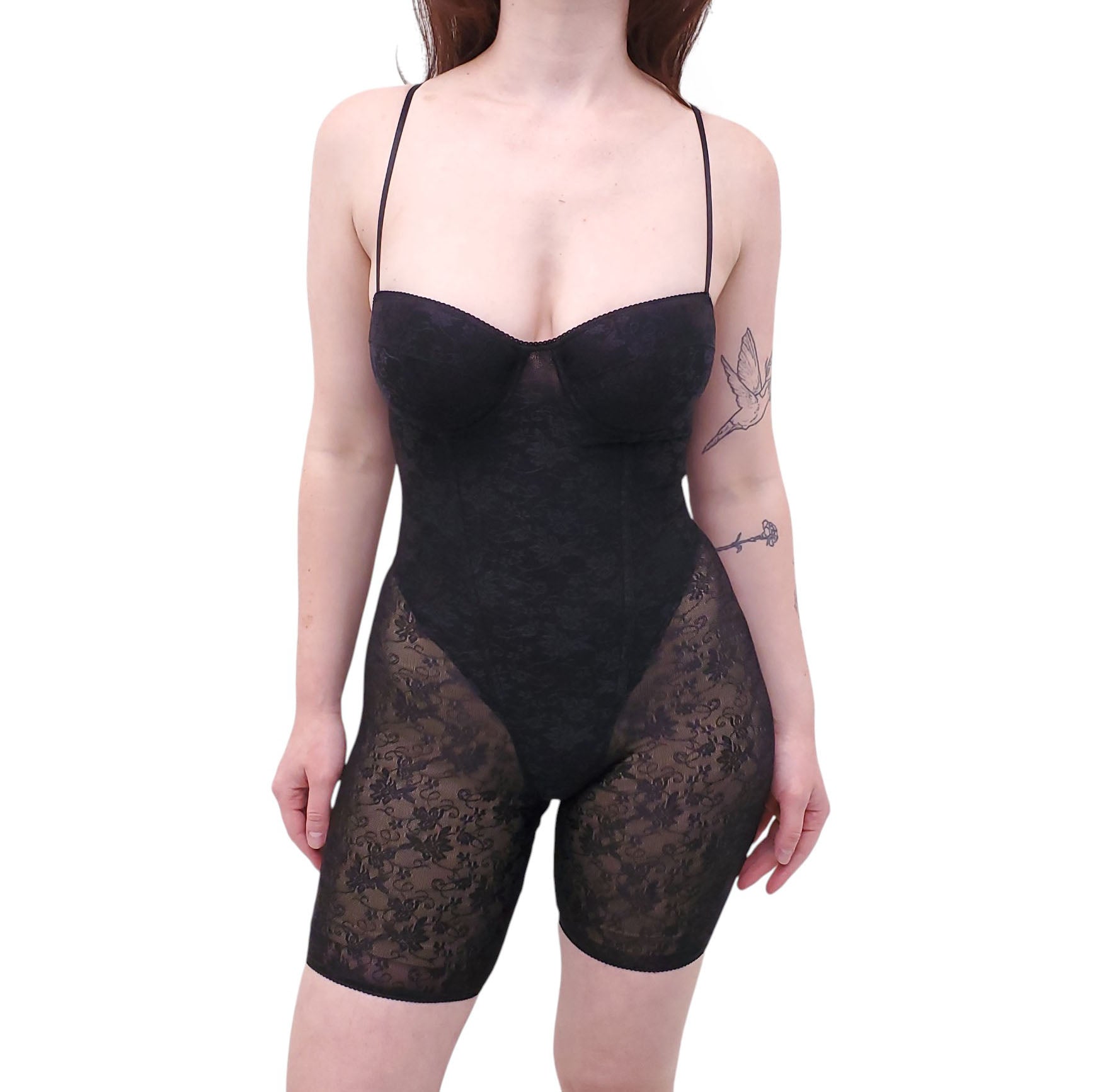 GUIZIO BLACK LACE LURIN CATSUIT - SIZE M