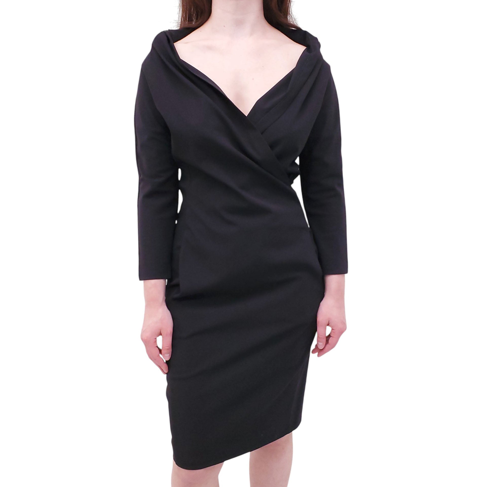 JEAN PAUL GAULTIER VINTAGE BLACK SCOOP NECK DRESS - SIZE S