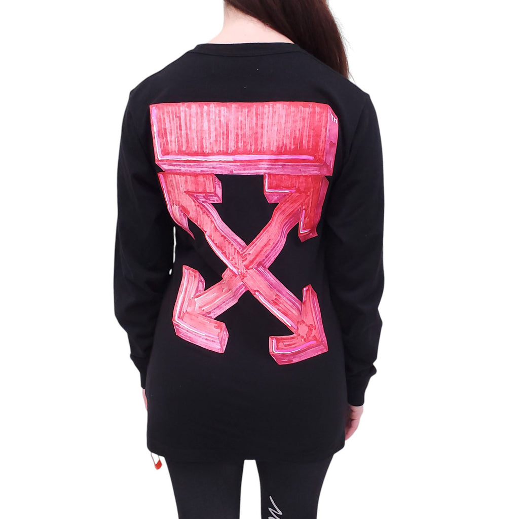 OFF-WHITE BLACK LOGO LONG SLEEVE SHIRT - SIZE S