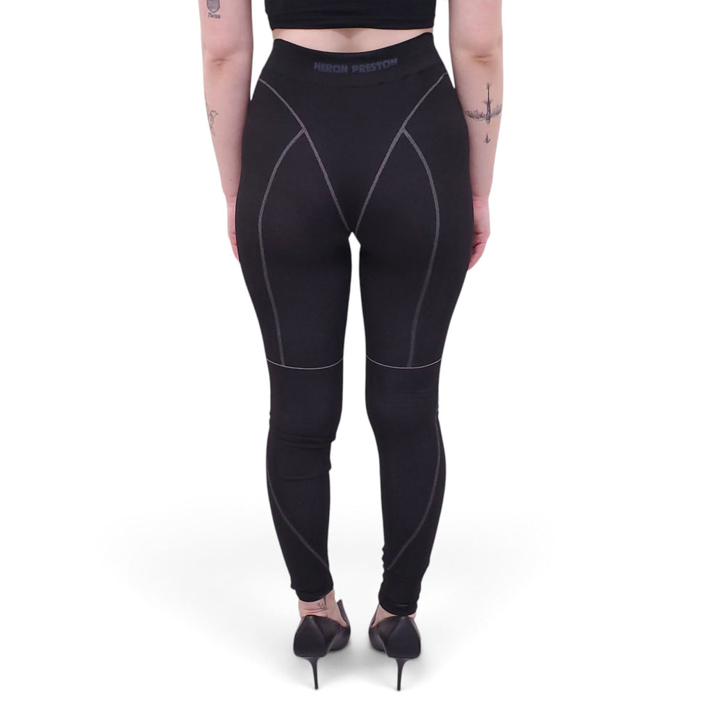 HERON PRESTON BLACK LOGO LEGGINGS - SIZE S/M