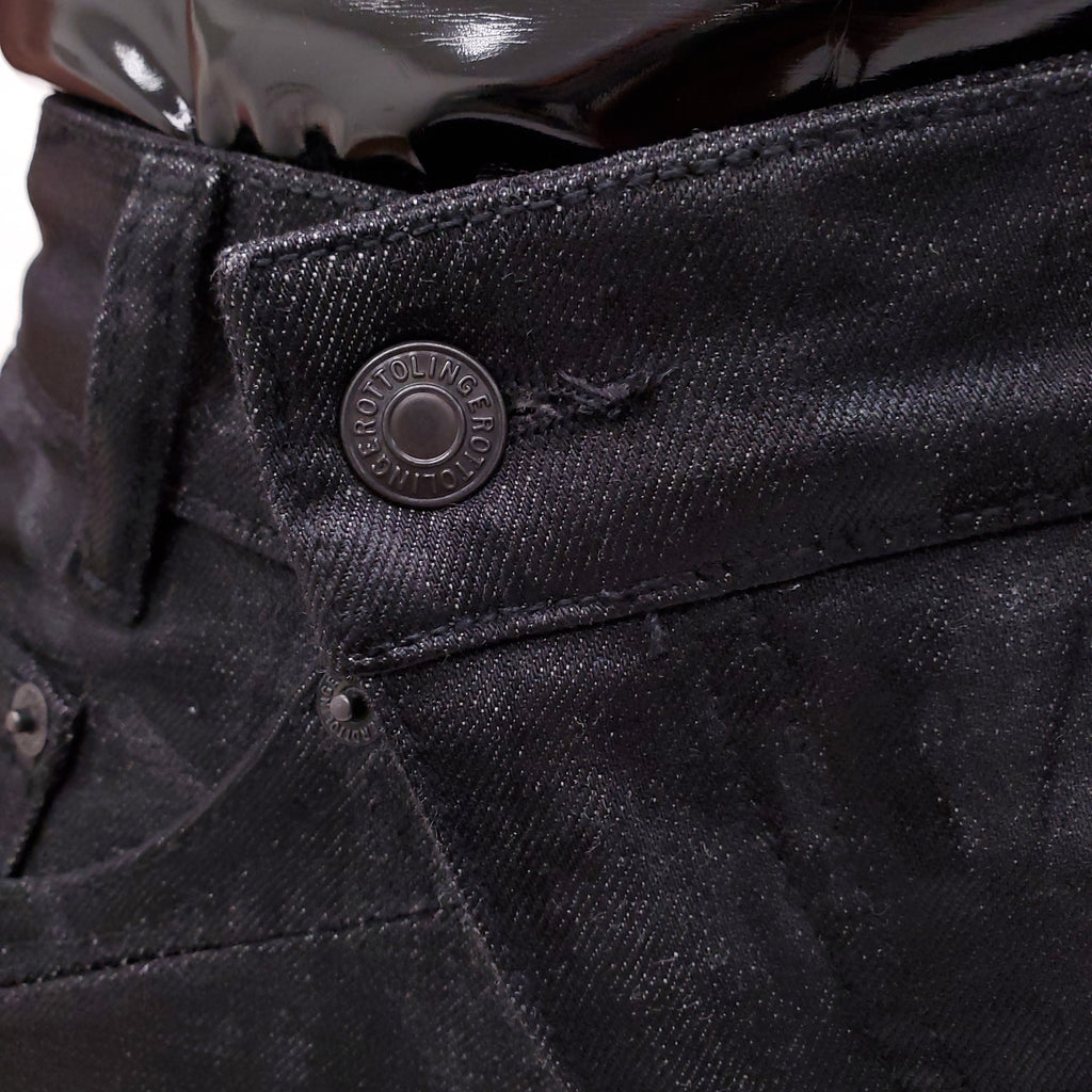 OTTOLINGER BLACK GLAZED JEANS - SIZE XS