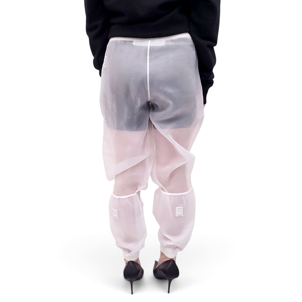 OFF-WHITE WHITE LOGO SHEER SWEATPANTS - SIZE 42