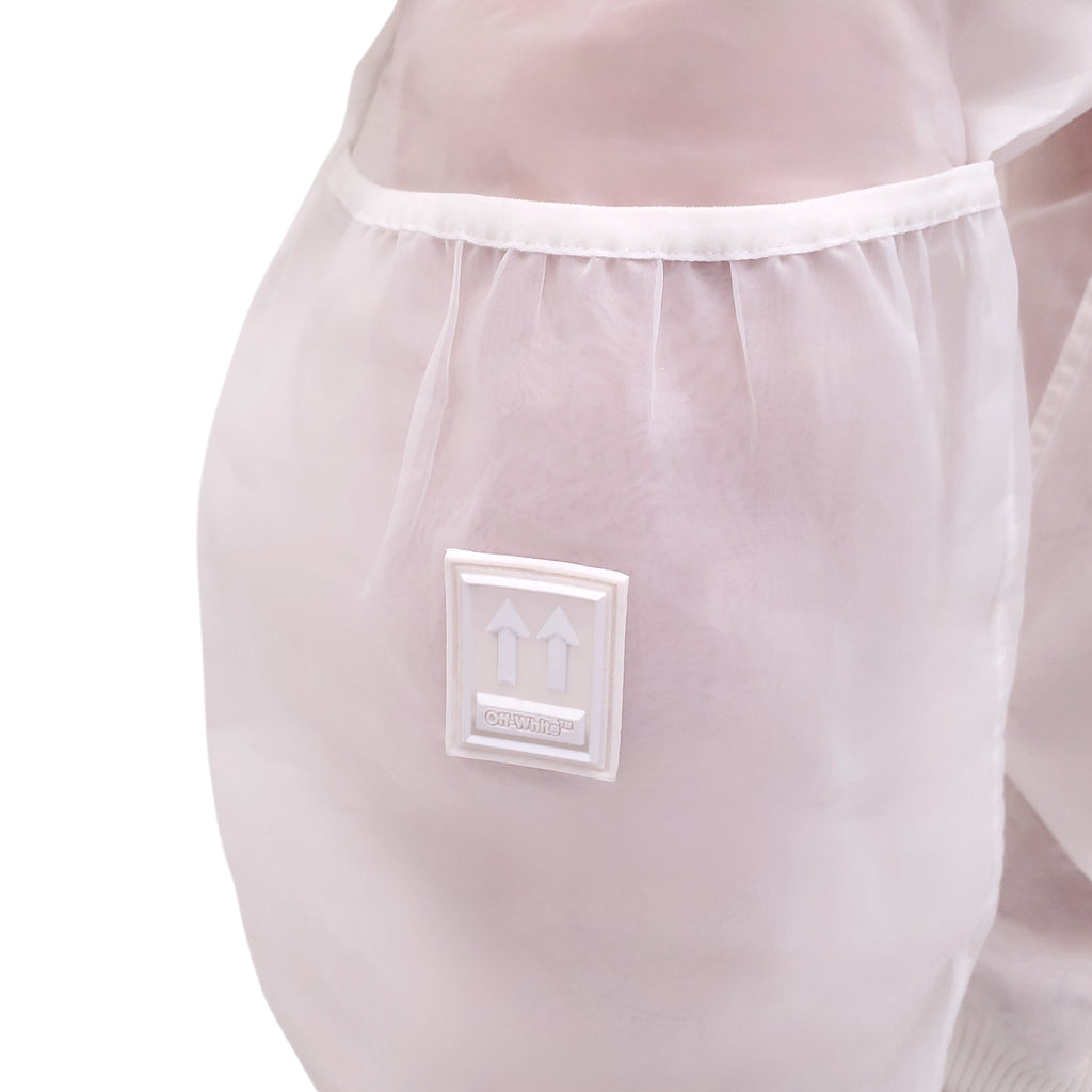 OFF-WHITE WHITE LOGO SHEER SWEATPANTS - SIZE 42