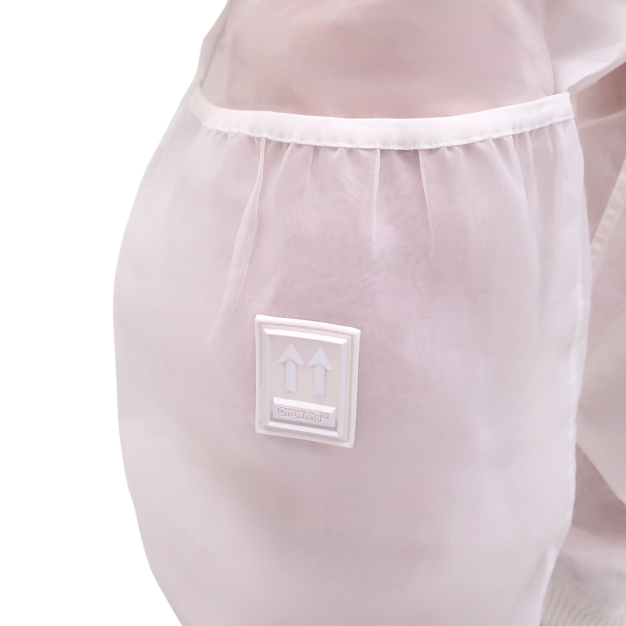 OFF-WHITE WHITE LOGO SHEER SWEATPANTS - SIZE 42