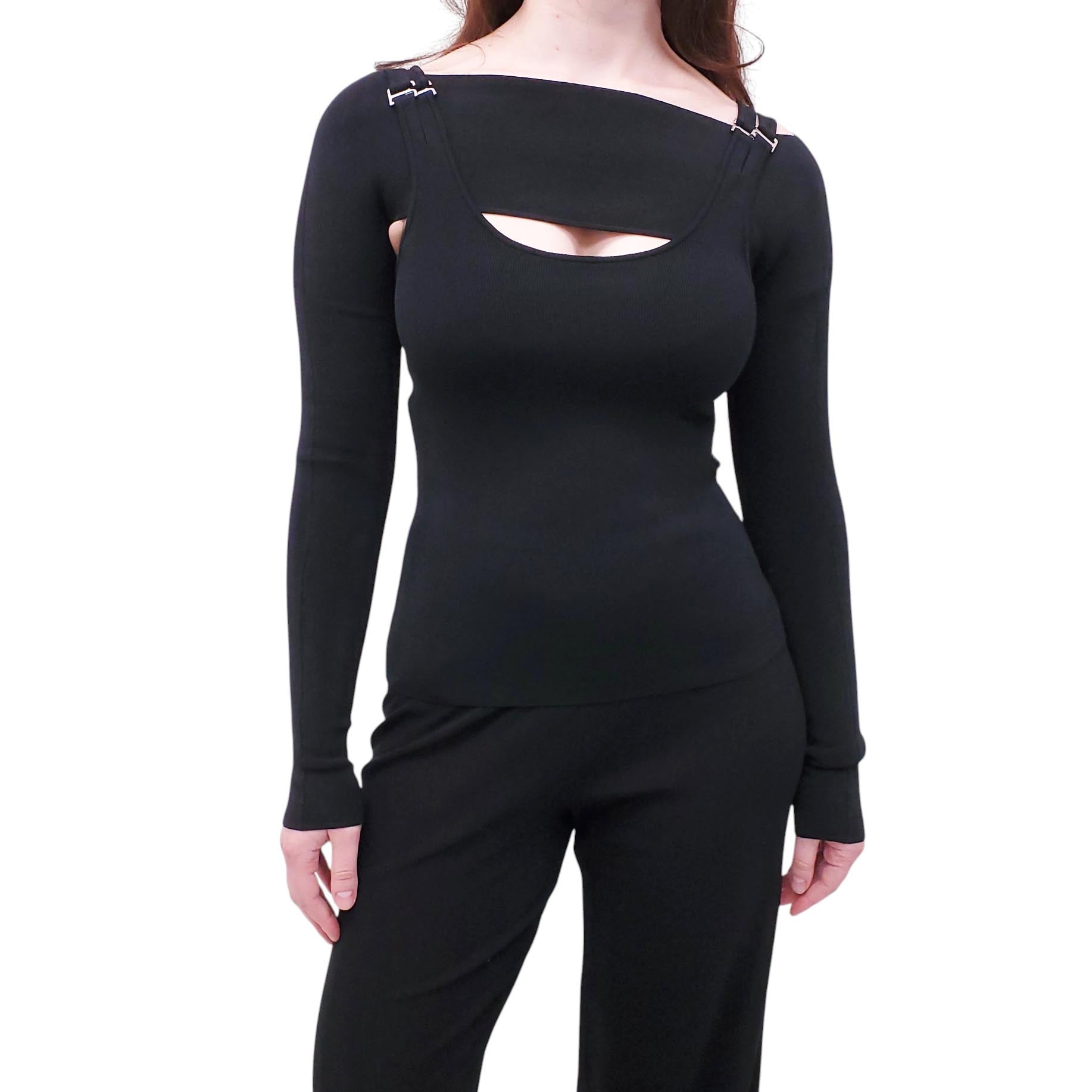 DION LEE BLACK SHRUG AND TANK TOP SET - SIZE XS/S