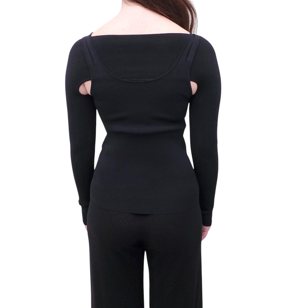 DION LEE BLACK SHRUG AND TANK TOP SET - SIZE XS/S