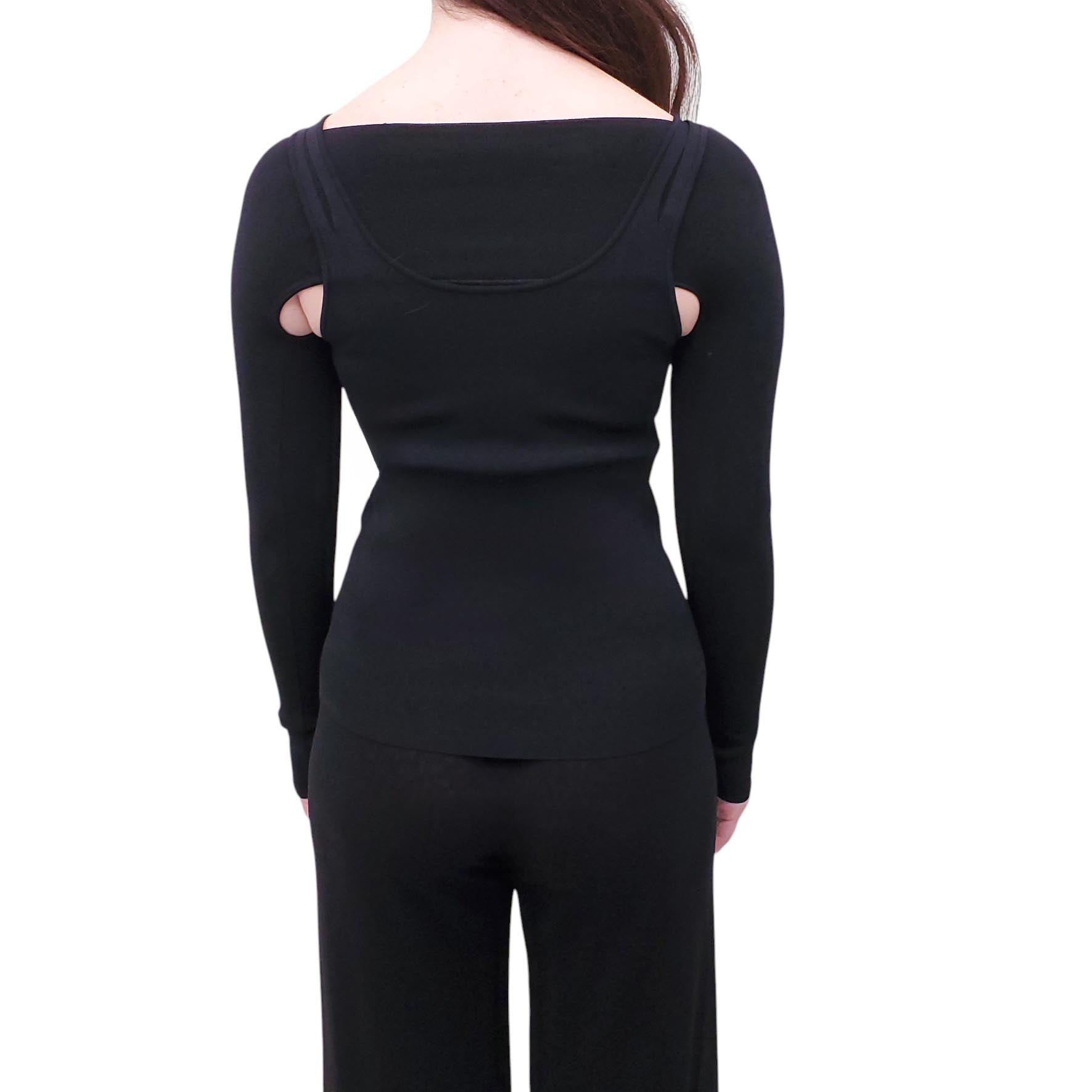 DION LEE BLACK SHRUG AND TANK TOP SET - SIZE XS/S