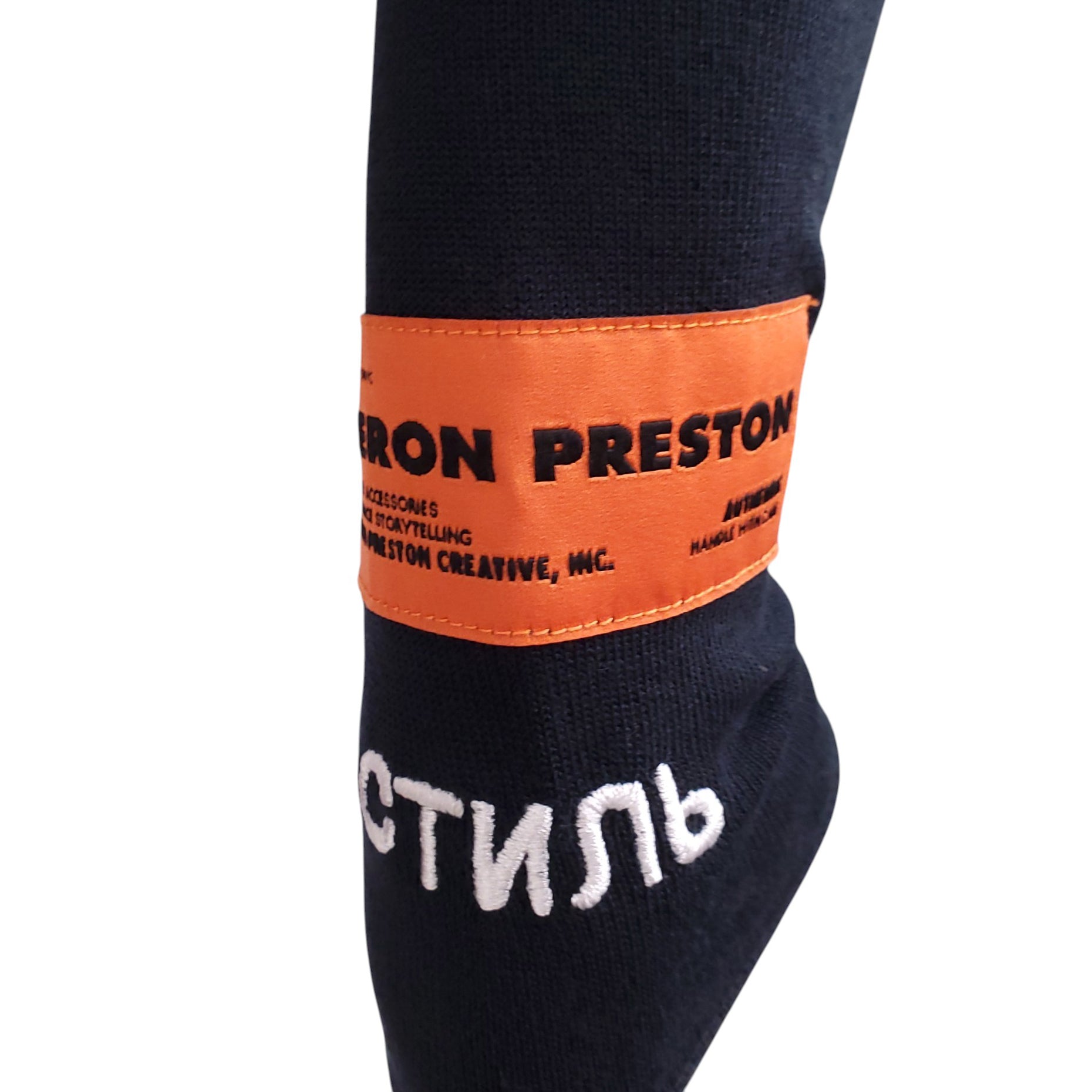 HERON PRESTON BLACK LOGO BODYSUIT - SIZE M