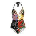 DOLCE & GABBANA MULTI PATTERNED ONE-PIECE SWIMSUIT - SIZE 1/XS