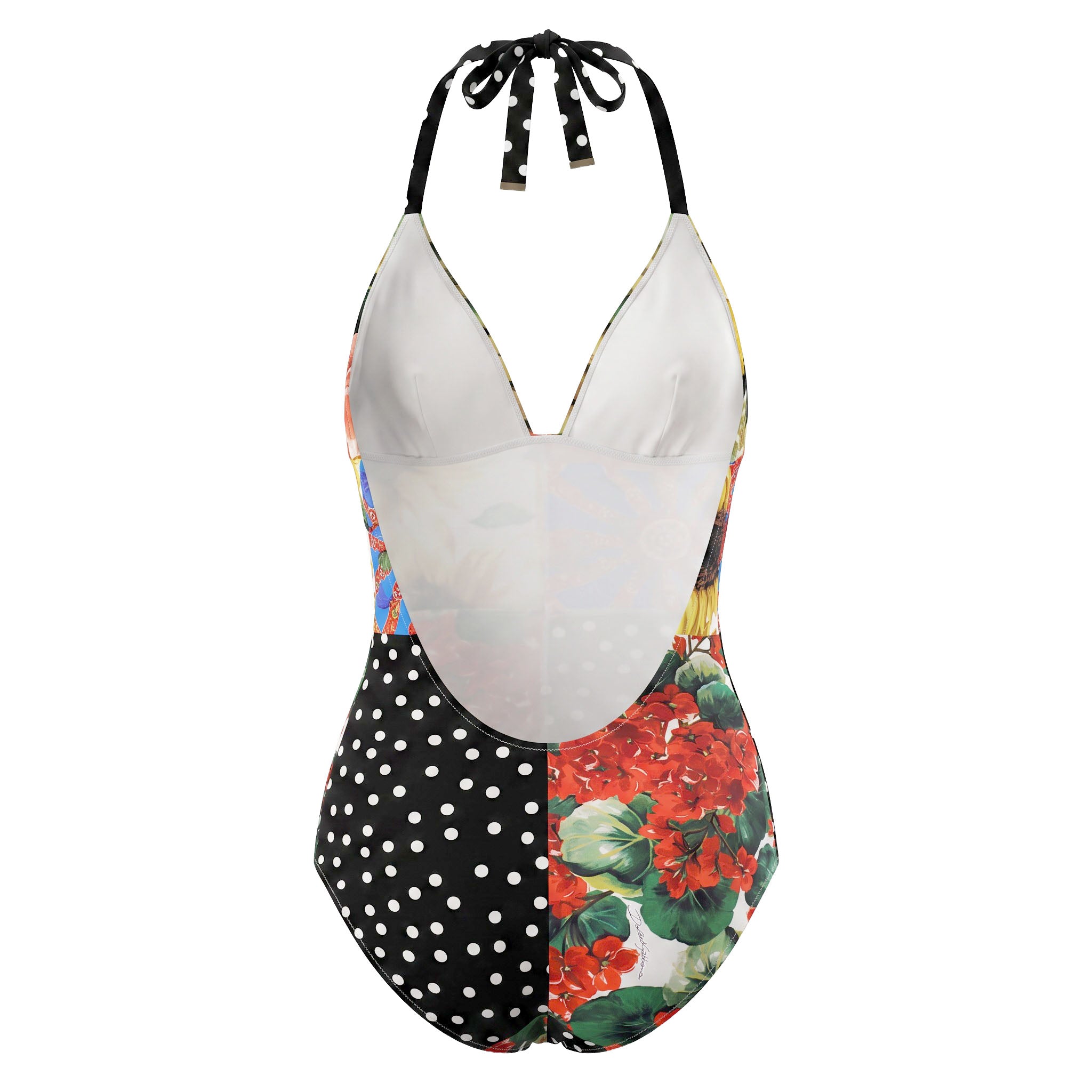 DOLCE & GABBANA MULTI PATTERNED ONE-PIECE SWIMSUIT - SIZE 1/XS