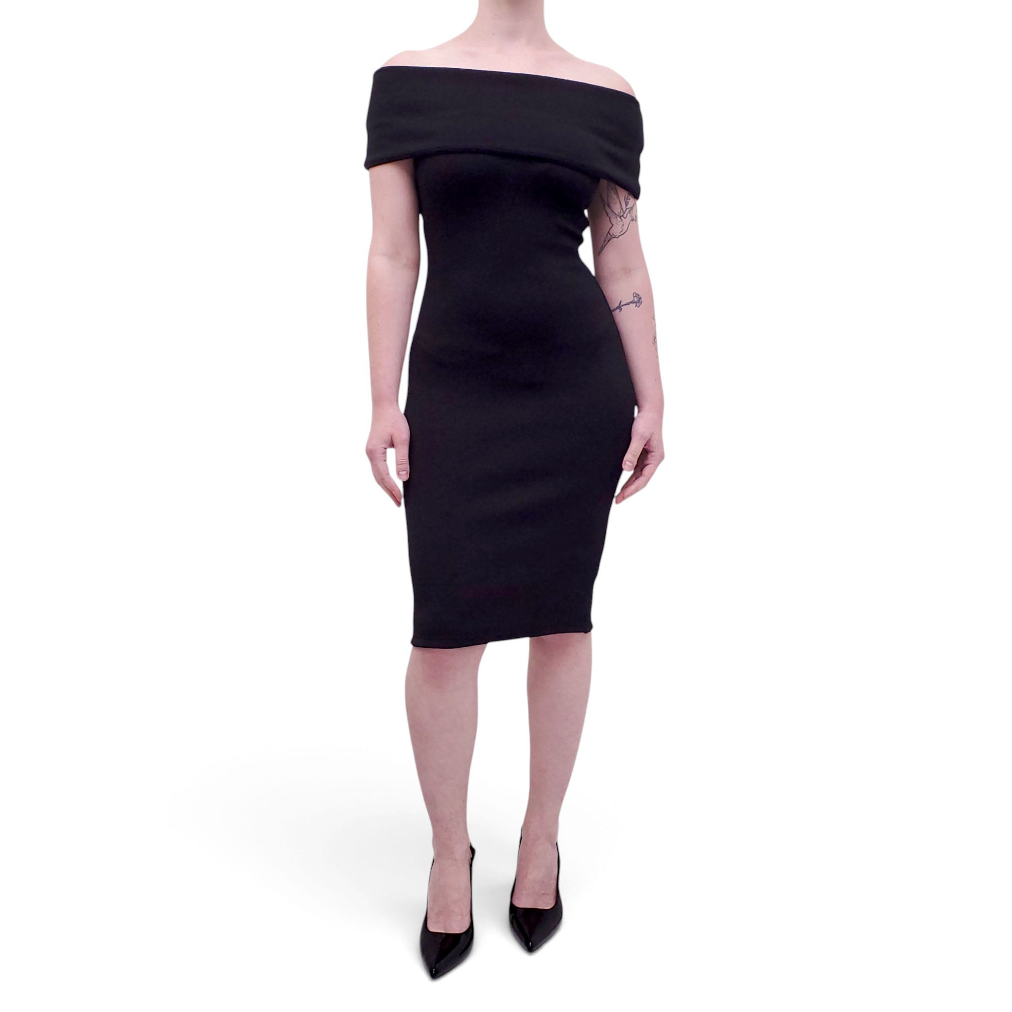 BOTTEGA VENETA BLACK TECHNICAL TEXTURED NYLON DRESS - SIZE 36