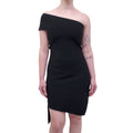 BOTTEGA VENETA BLACK FLAT RIB DRESS - SIZE S