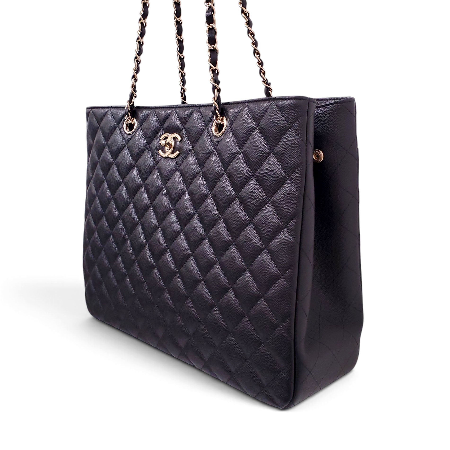 CHANEL BLACK CAVIAR CLASSIC QUILTED TOTE
