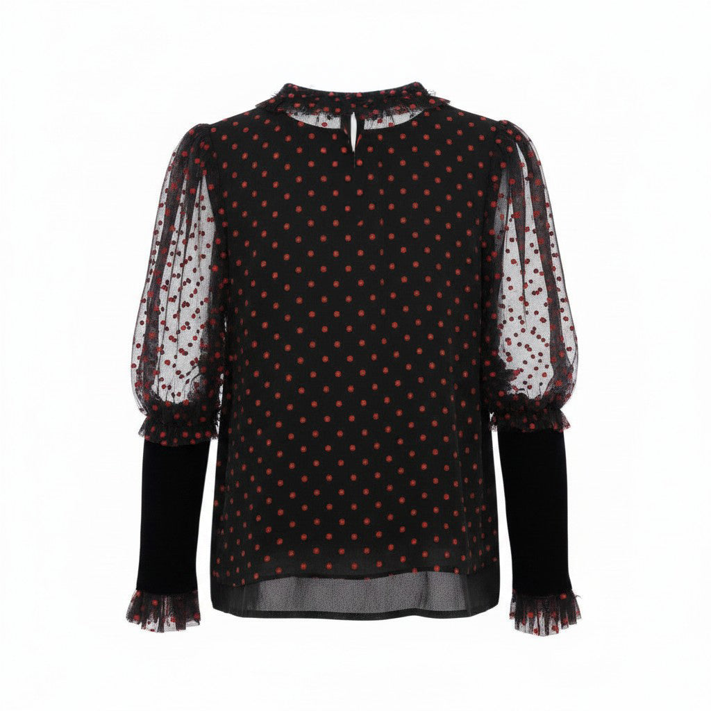SAINT LAURENT RED POLKA DOT VINTAGE SET - SIZE 34