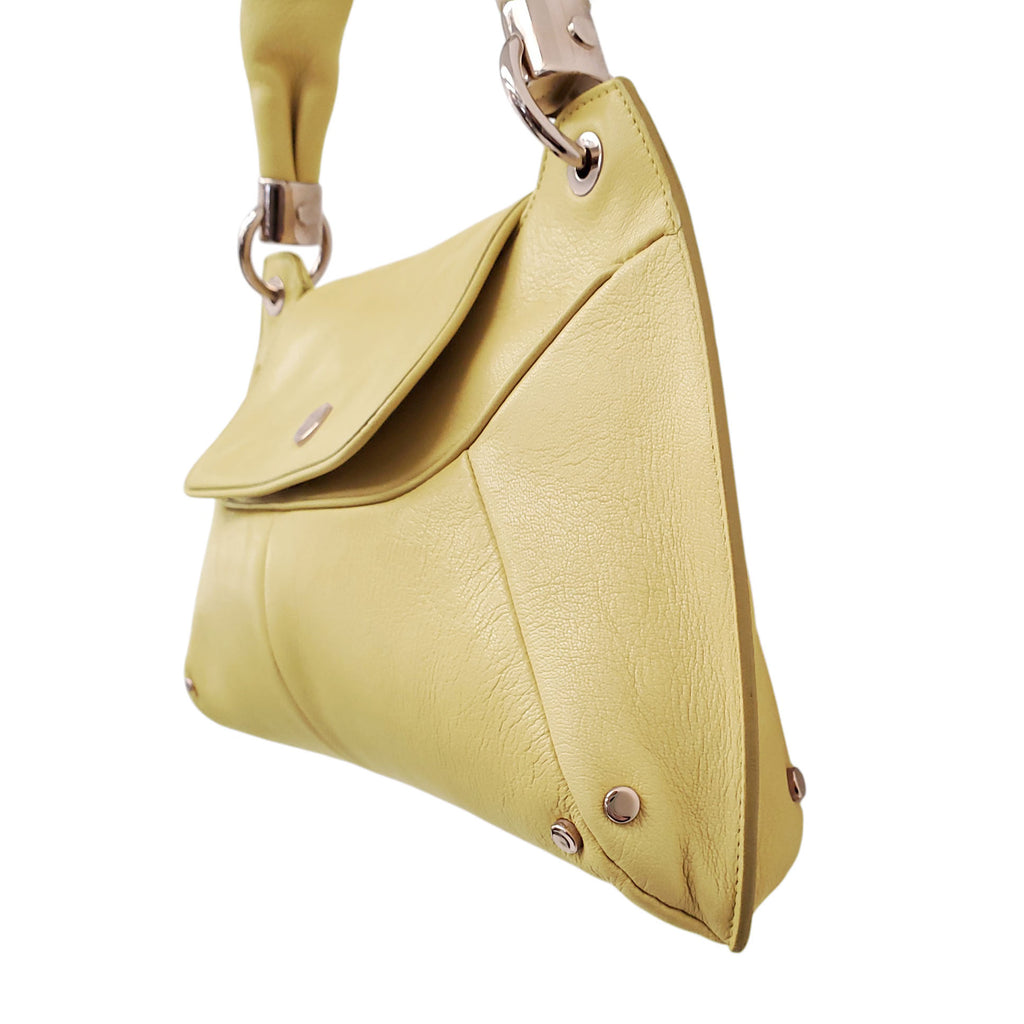 YVES SAINT LAURENT YELLOW LEATHER SHOULDER BAG