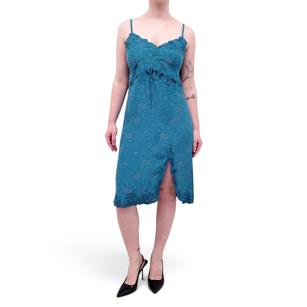 NATALIE MARTIN SILK TURQUOISE DRESS - SIZE XS
