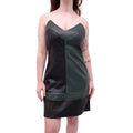 STAUD VEGAN LEATHER PATCHWORK DRESS - SIZE M