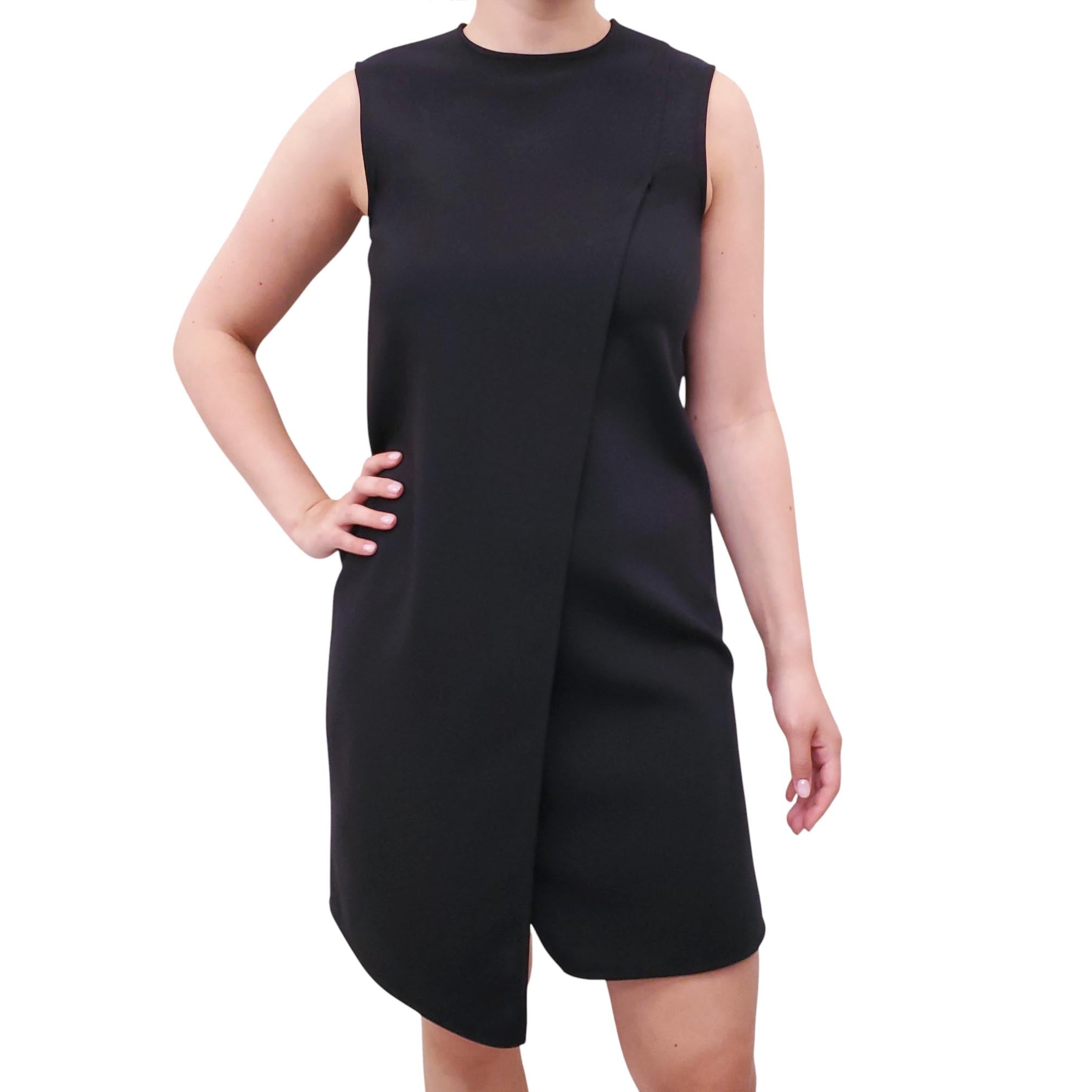 ACNE STUDIOS BLACK ASYMMETRICAL DRESS - SIZE 36