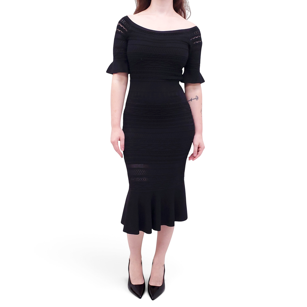 ALEXIS BLACK KNIT DRESS - SIZE L