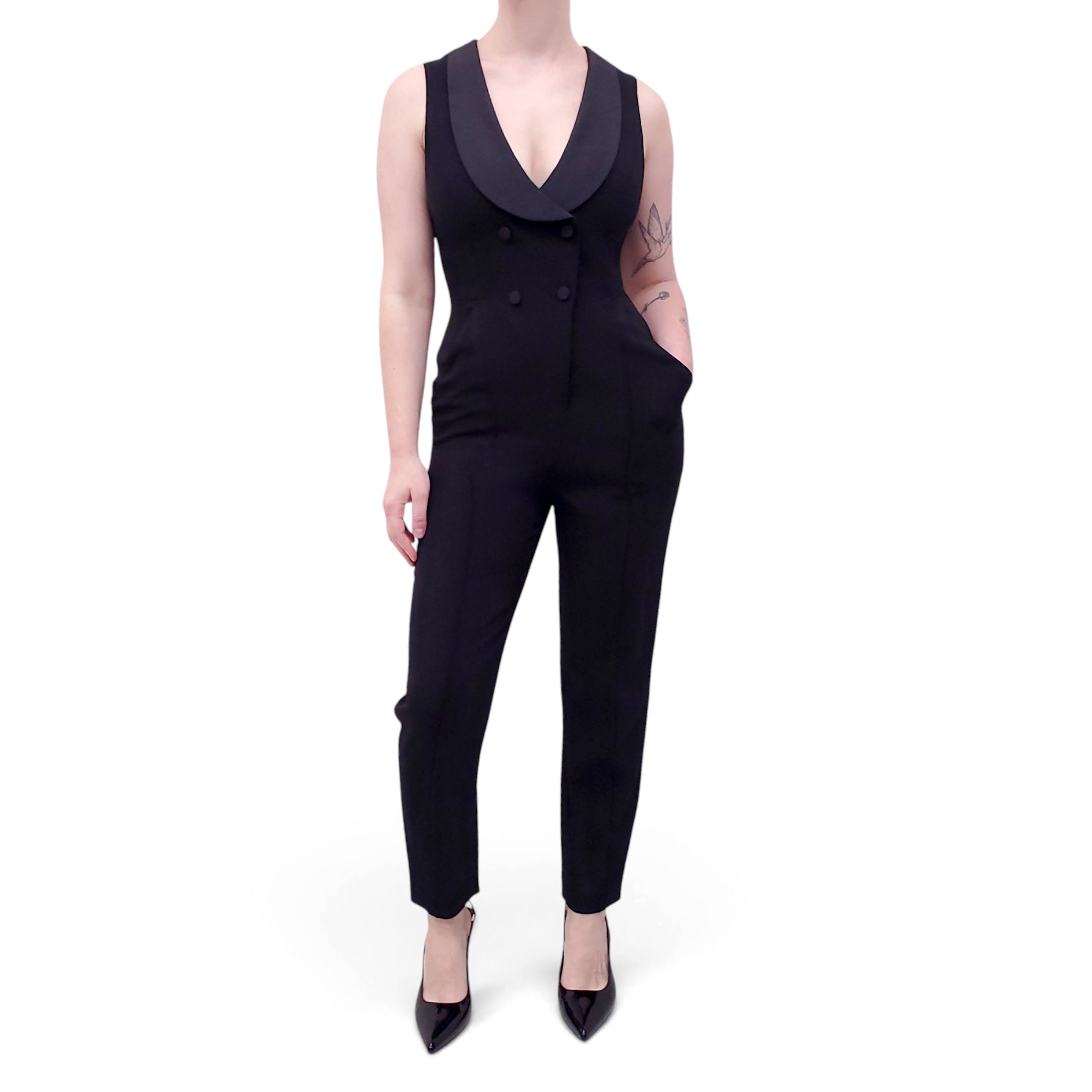 A.L.C. BLACK TUXEDO JUMPSUIT - SIZE 4