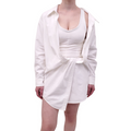 ALEXANDER WANG WHITE BUTTON UP SHIRT DRESS - SIZE 4