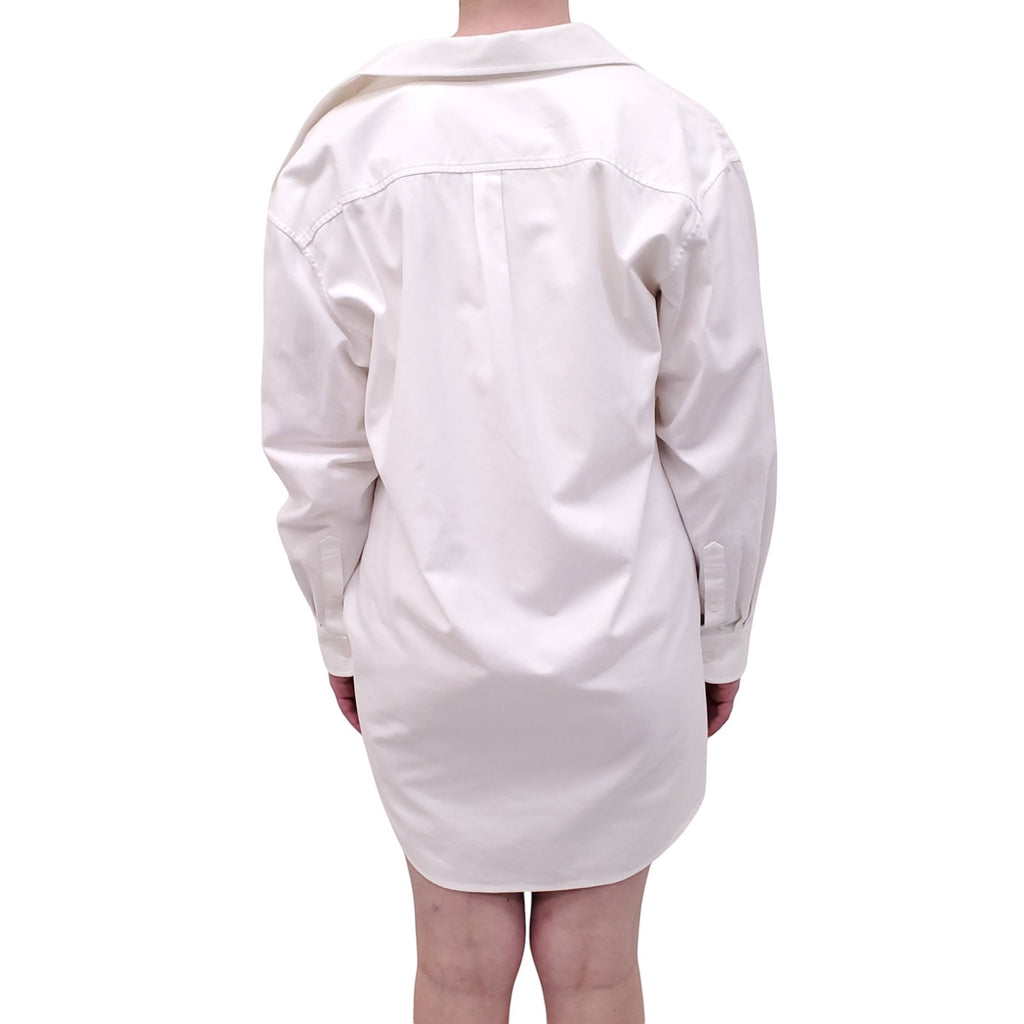 ALEXANDER WANG WHITE BUTTON UP SHIRT DRESS - SIZE 4