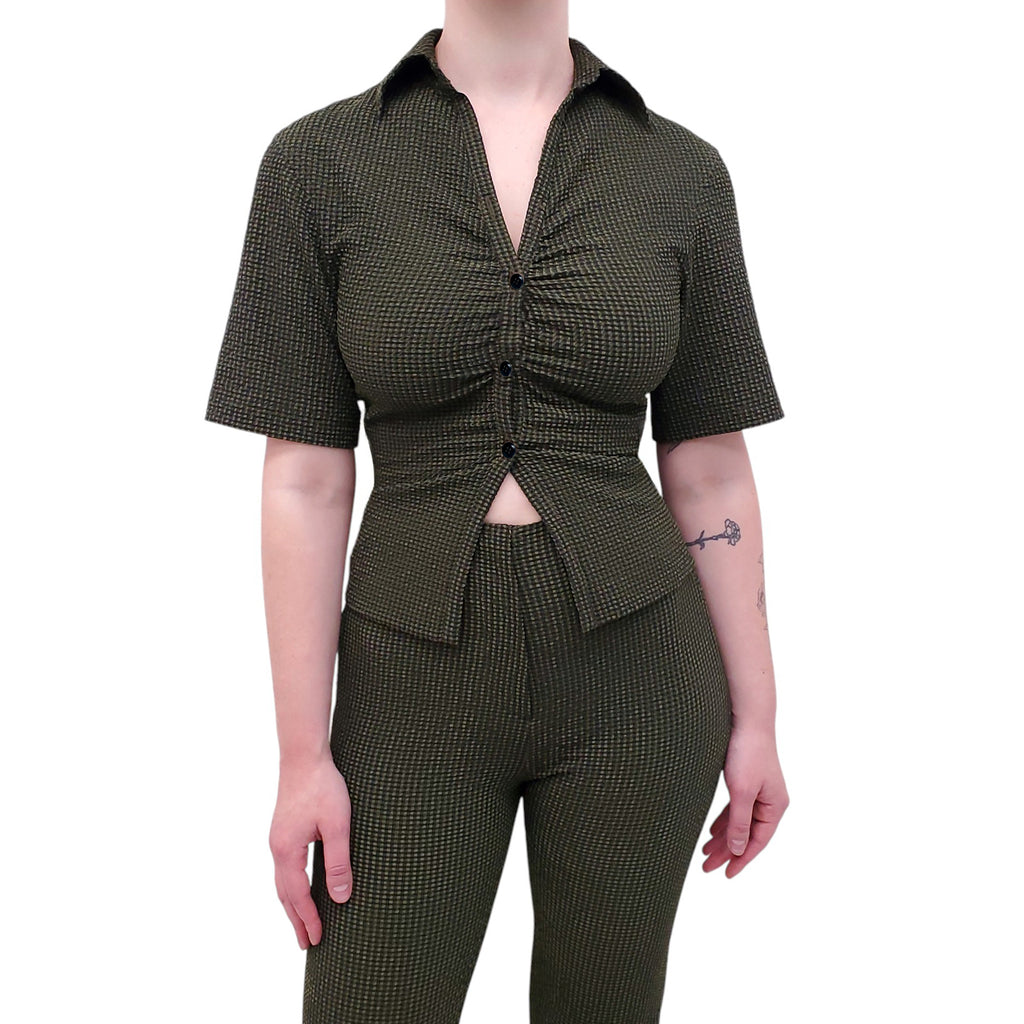 NANUSHKA GREEN PLAID PANTS SET - SIZE XS