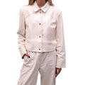 IRO CREAM LEATHER BOMBER JACKET - SIZE 44