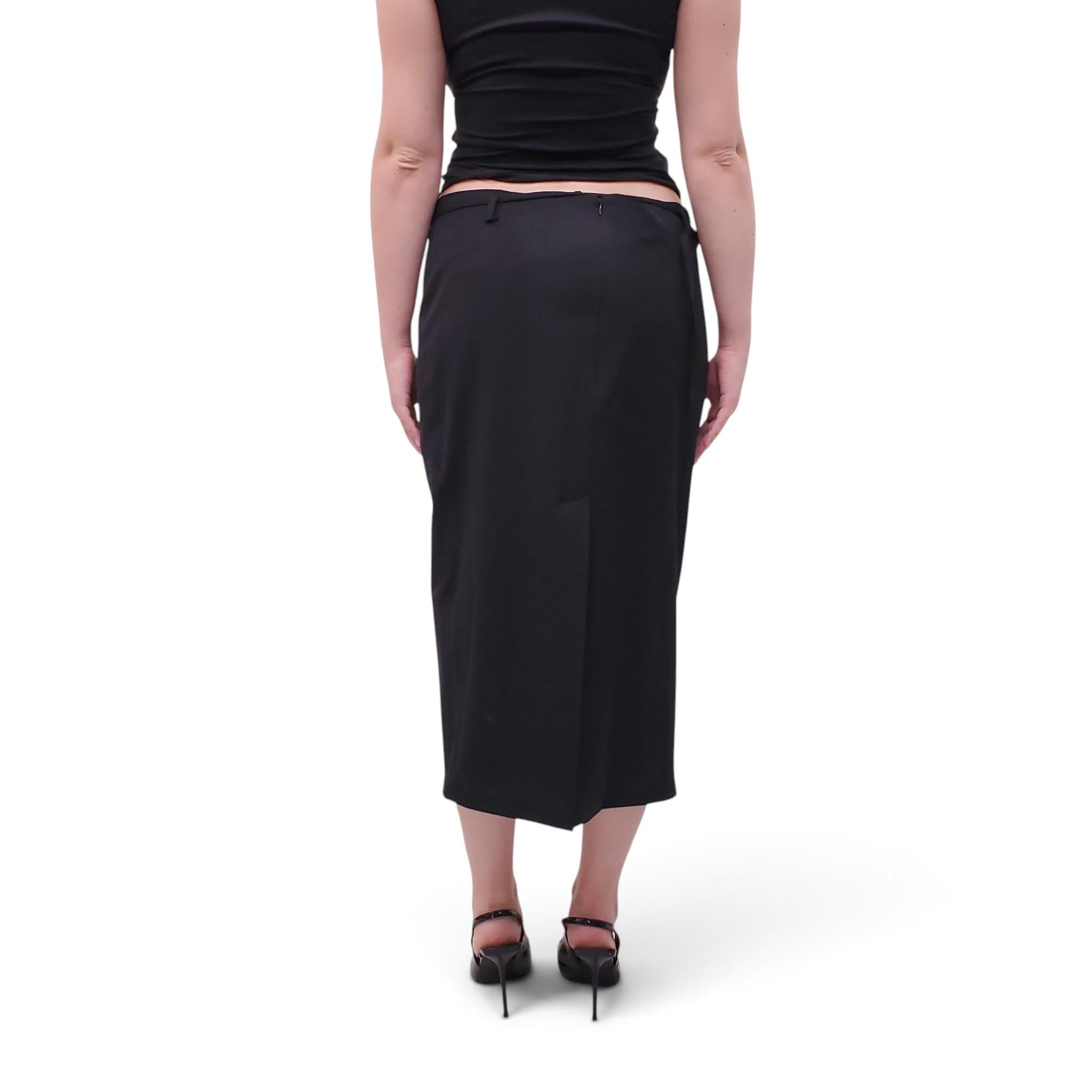 ST. AGNI BLACK BELTED PENCIL SKIRT - SIZE L