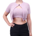 ALEXANDERWANG.T PURPLE CROPPED LAYERED SWEATER - SIZE XS