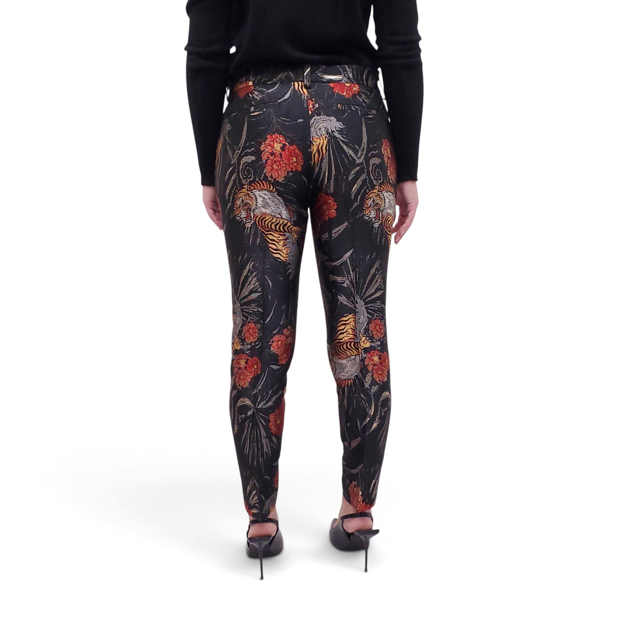 P.A.R.O.S.H. BLACK TIGER BROCADE TROUSERS - SIZE M