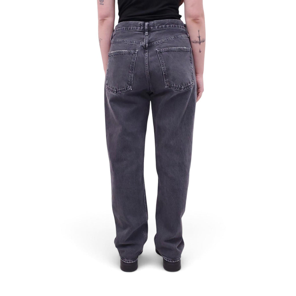 AGOLDE BLACK ACID WASH '90S' PINCH JEANS - SIZE 29
