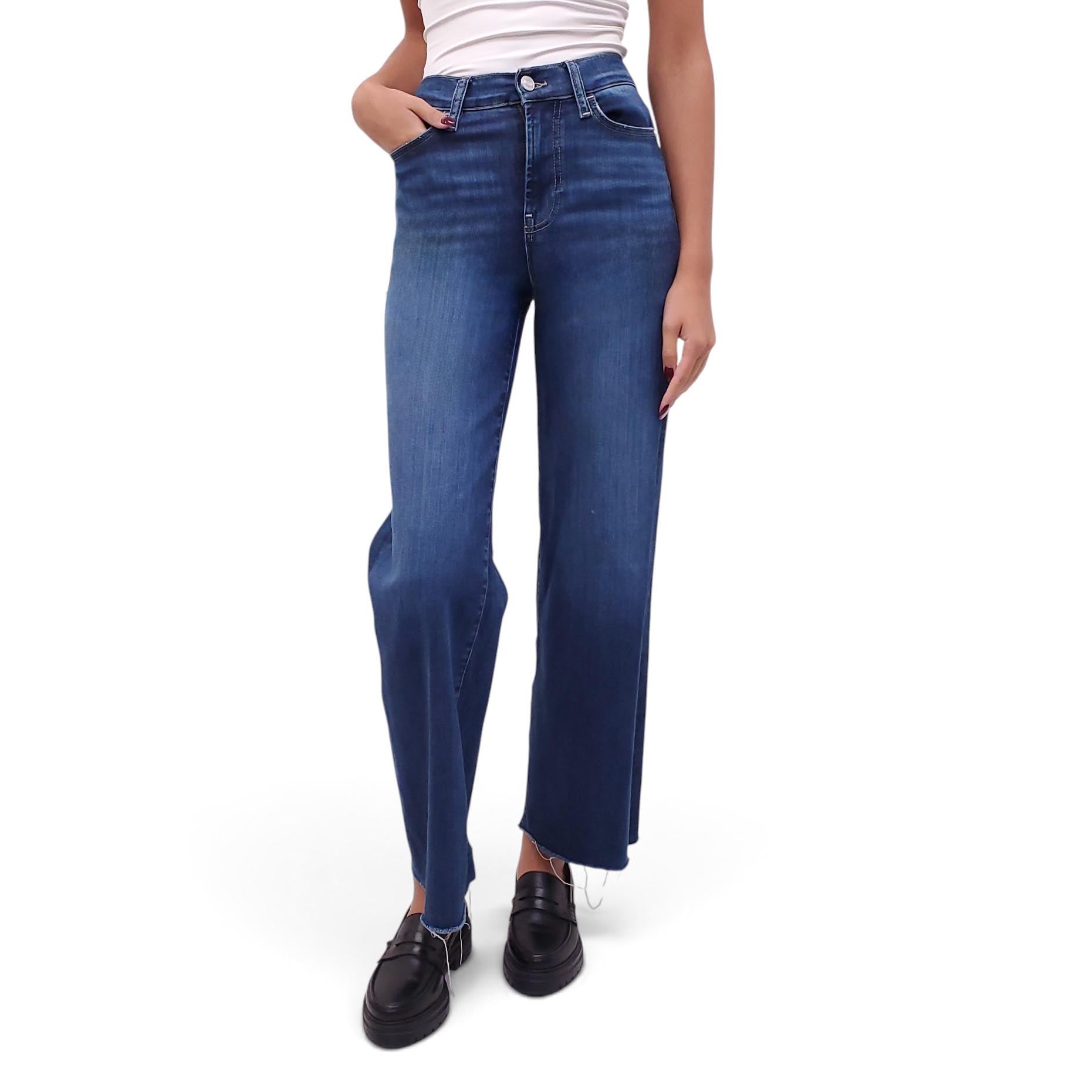 FRAME MEDIUM WASH 'LE SLIM PALAZZO' JEANS - SIZE 24