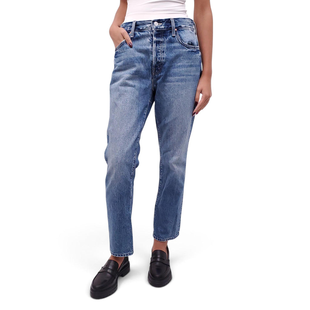 MOTHER MEDIUM WASH 'HIGH WAISTED HIKER HOVER' JEANS - SIZE 28