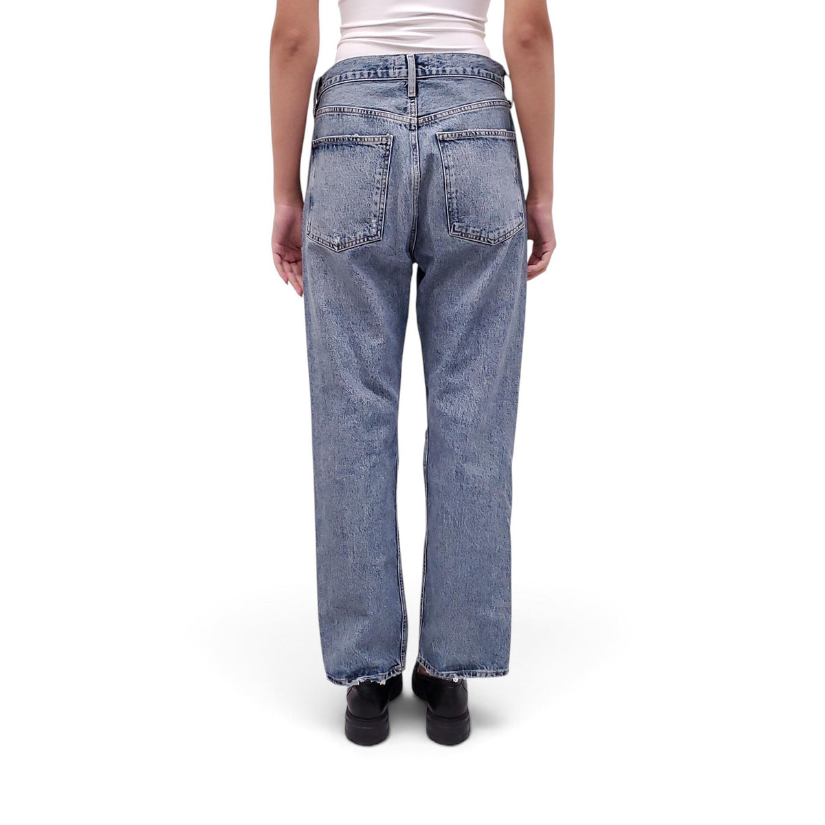 AGOLDE LIGHT WASH '90S' DISTRESSED JEANS - SIZE 29