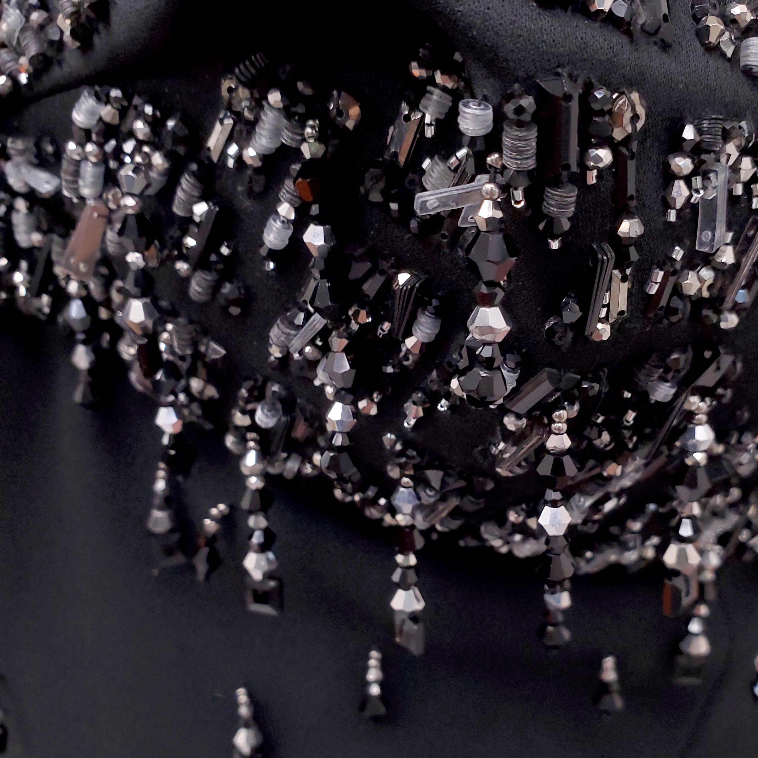 VERSACE RUNWAY BLACK BEADED GOWN - SIZE 46