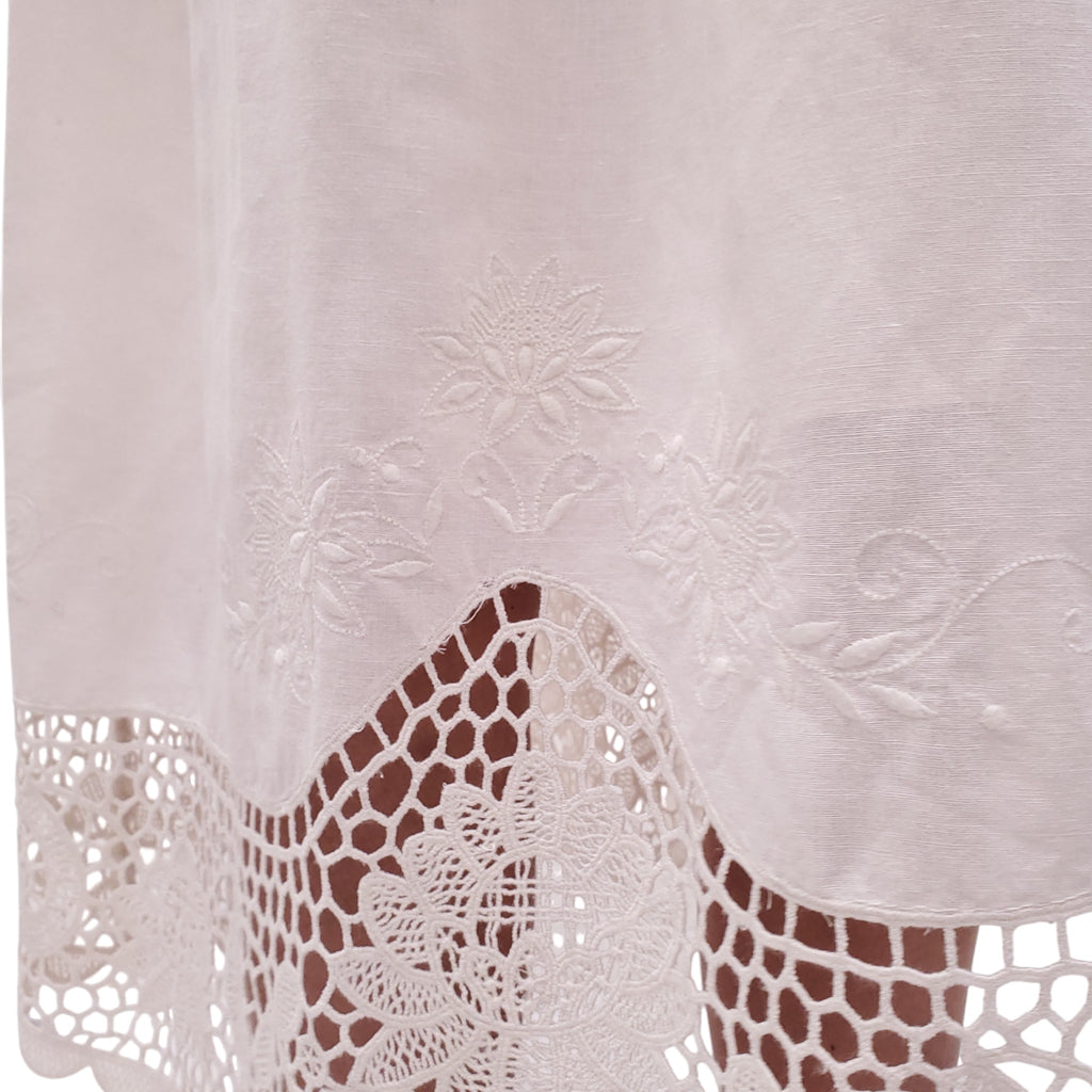ULLA JOHNSON CREAM DRESS WITH EYELET DETAIL - SIZE 4