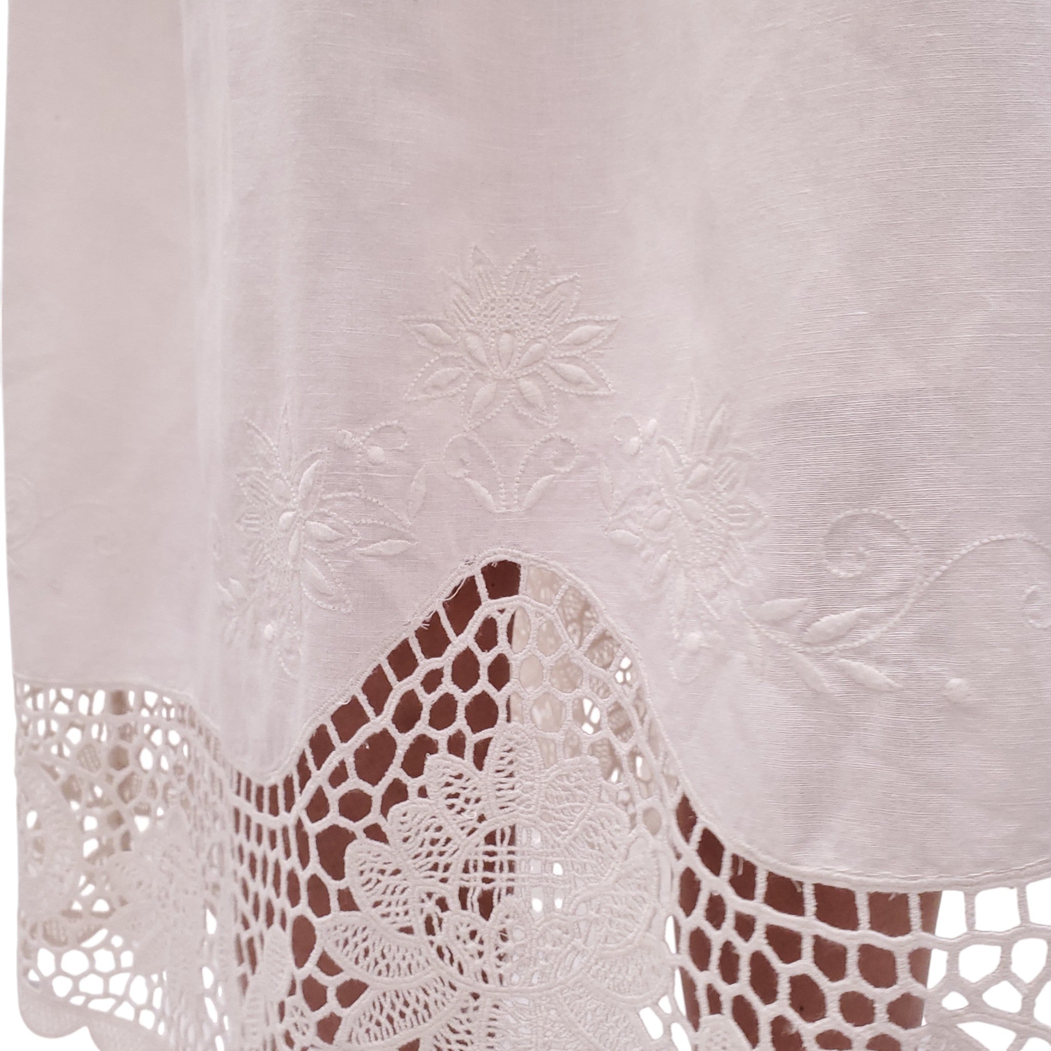 ULLA JOHNSON CREAM DRESS WITH EYELET DETAIL - SIZE 4