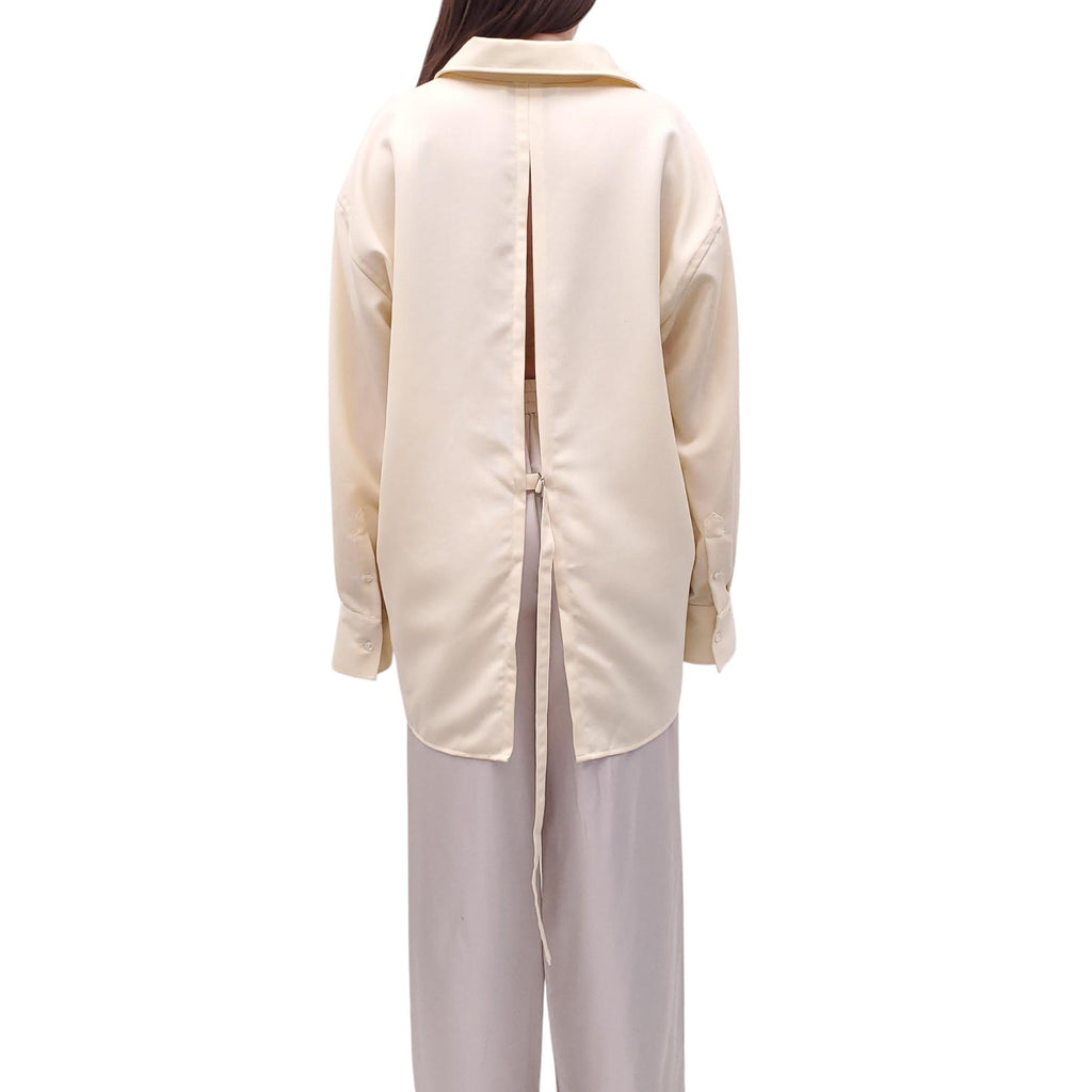 AMI PARIS BUTTER YELLOW BLOUSE WITH SLIT DETAIL - SIZE S