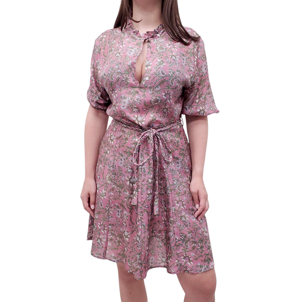 HANNAH PINK PATTERNED DRESS - SIZE M (2)