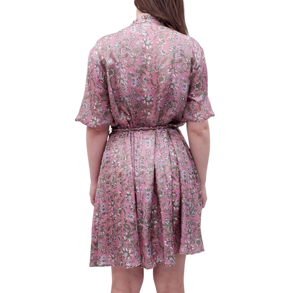 HANNAH PINK PATTERNED DRESS - SIZE M (2)